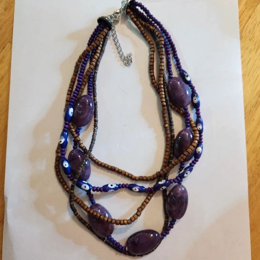 Boho Multi-Strand Beaded Necklace